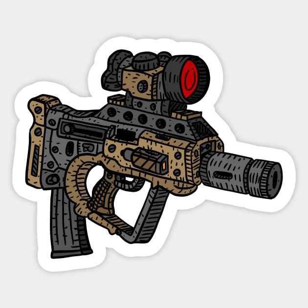 bullpup combat rifle, gun art. Sticker by JJadx